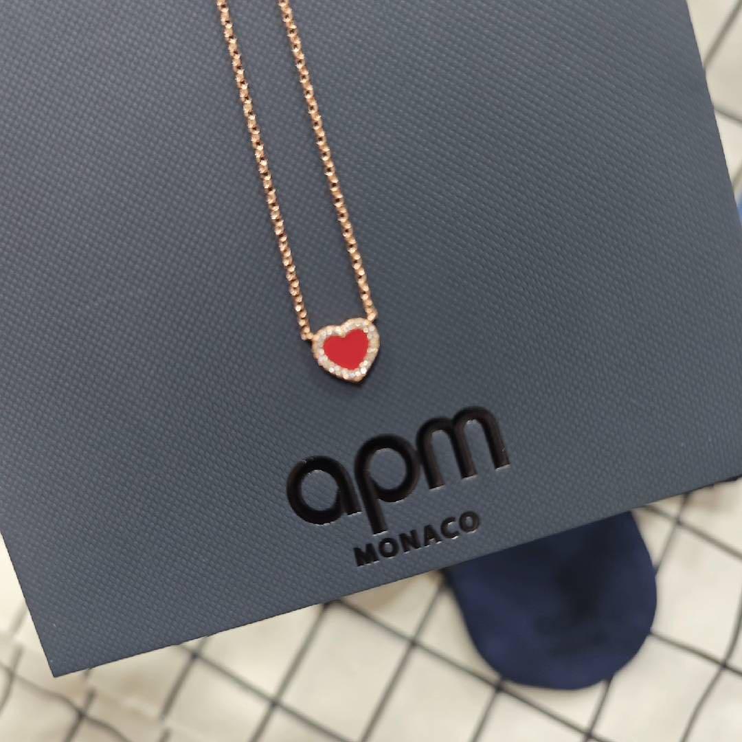 apm Monaco ローズゴールド ハート型ネックレス