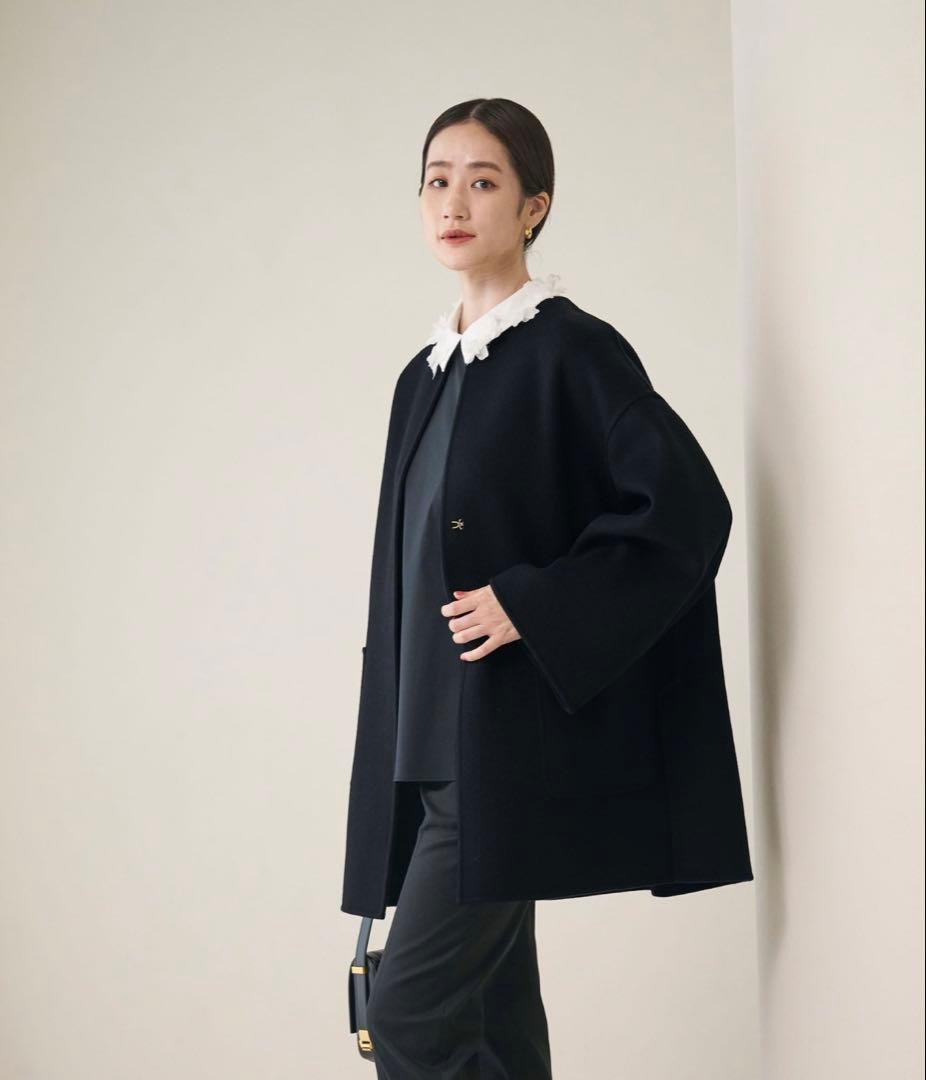 完売！今季UNITED ARROWS バイカラー リバー ミドルコート36