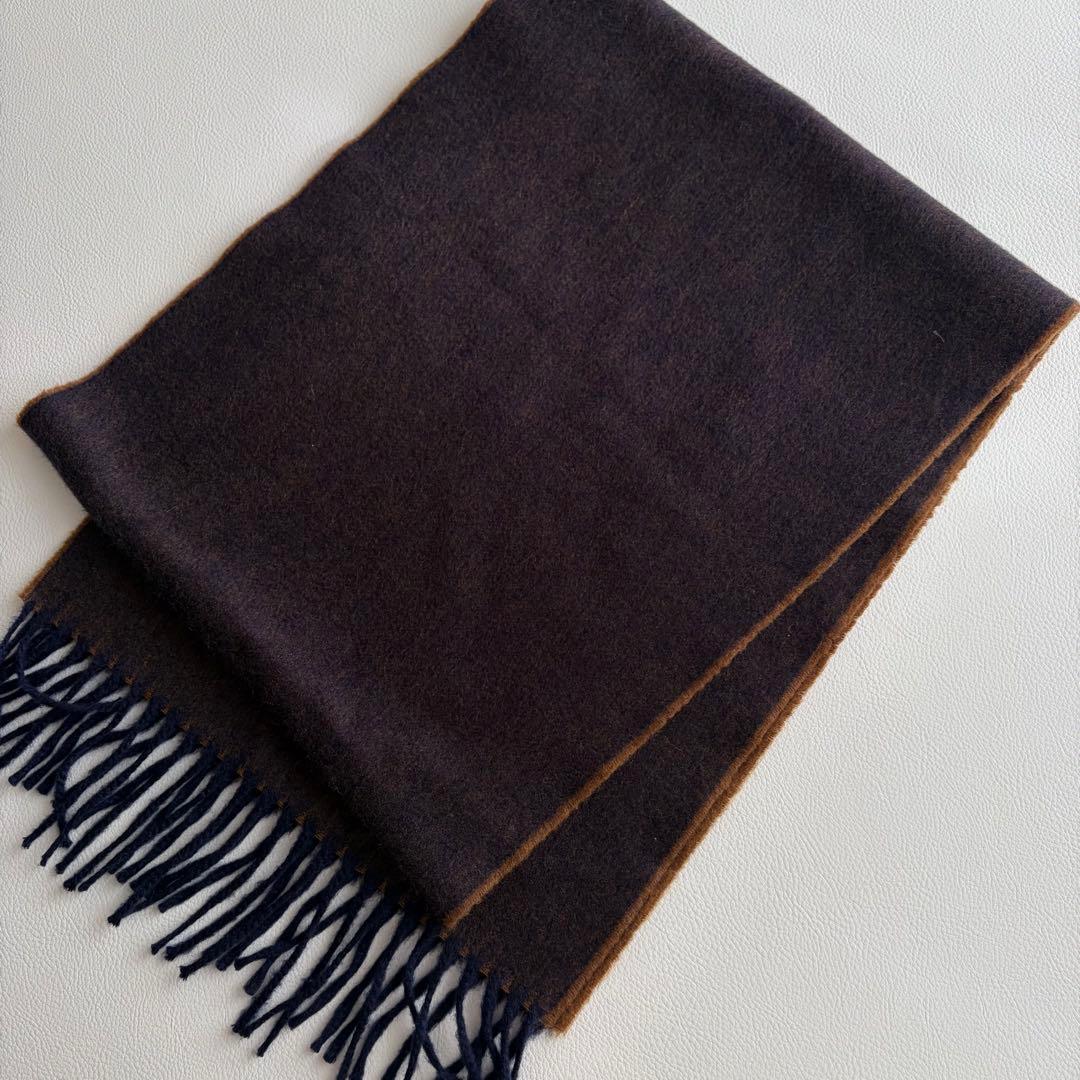 ベグアンドコー　カシミヤ100% ストール　マフラー　フリンジ　リバーシブル