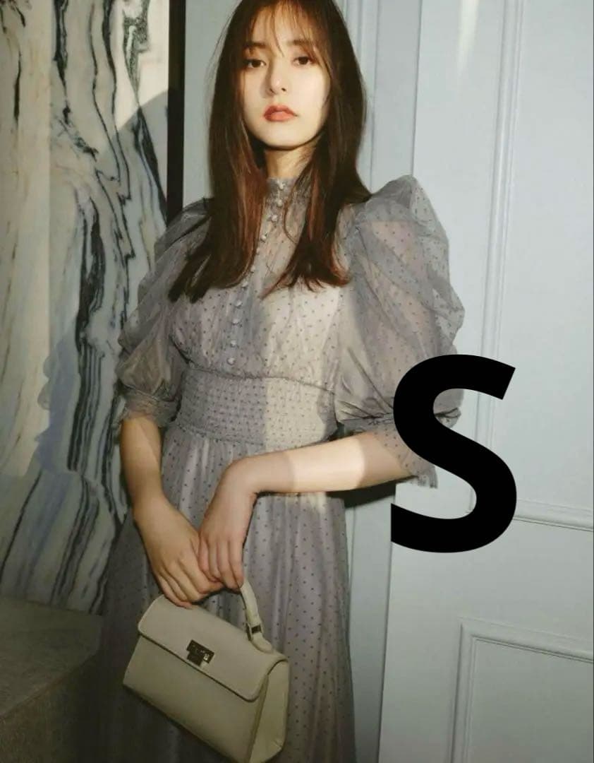 SNIDELスナイデル　ドット柄チュールドレス