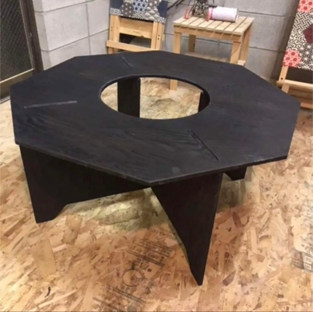 YAMAGOMORY 八卓　ブラック　七輪テーブル　折り畳み