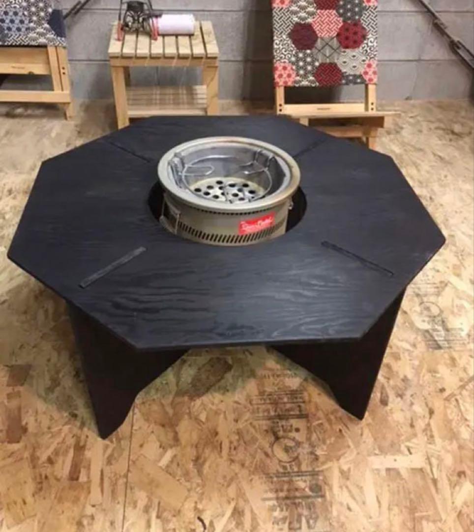 YAMAGOMORY 八卓　ブラック　七輪テーブル　折り畳み