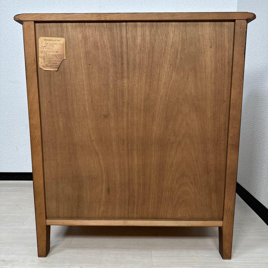 極美品 葉山ガーデン 花柄 ミドルチェスト オーク材 レリーフ 手作家具 i4※