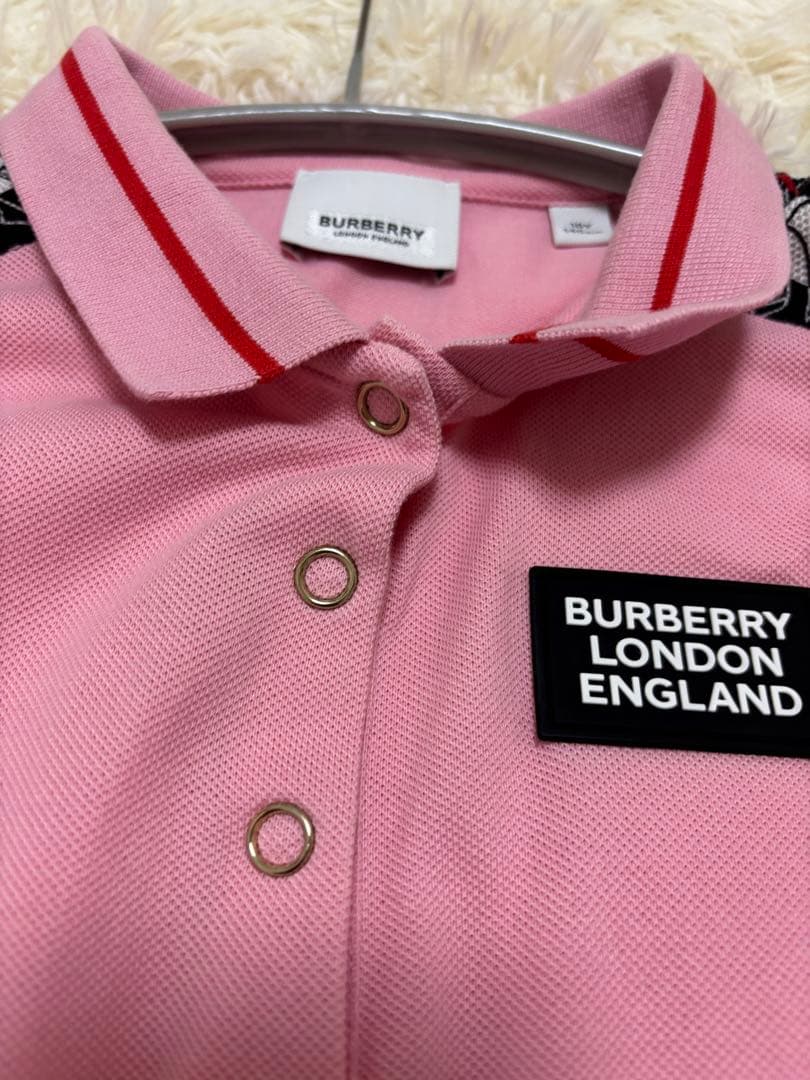 BURBERRY ポロワンピース 半袖 ピンク　10y140cm