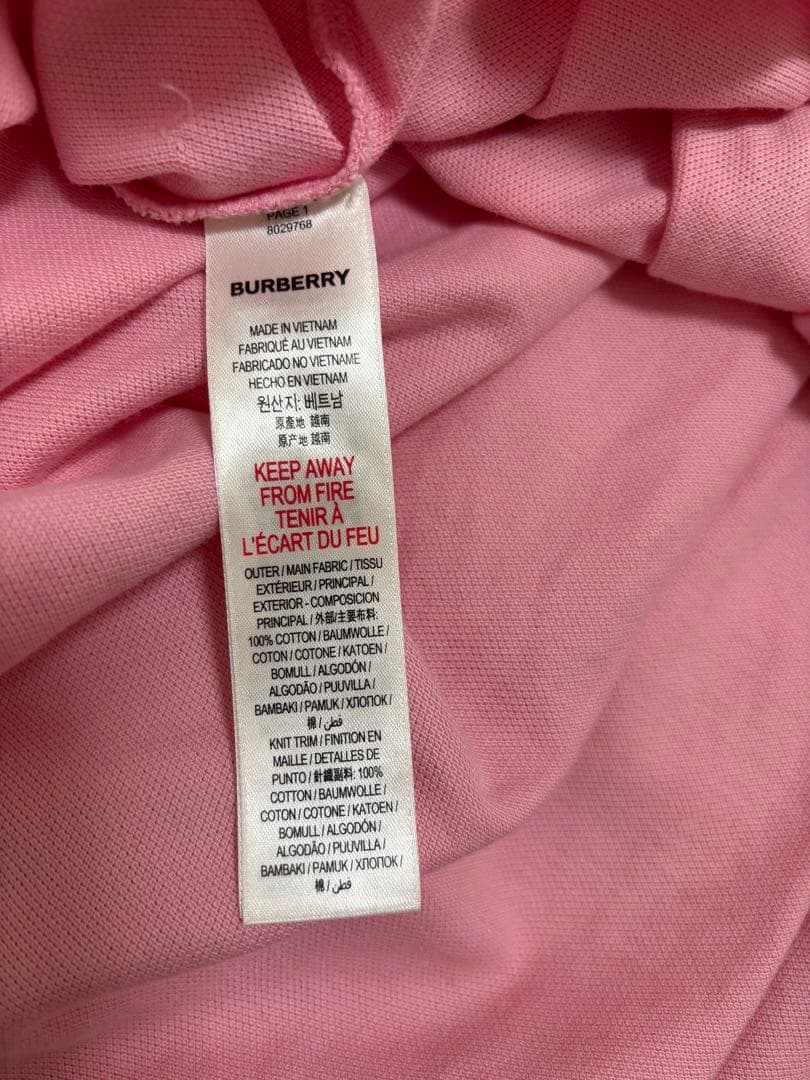 BURBERRY ポロワンピース 半袖 ピンク　10y140cm