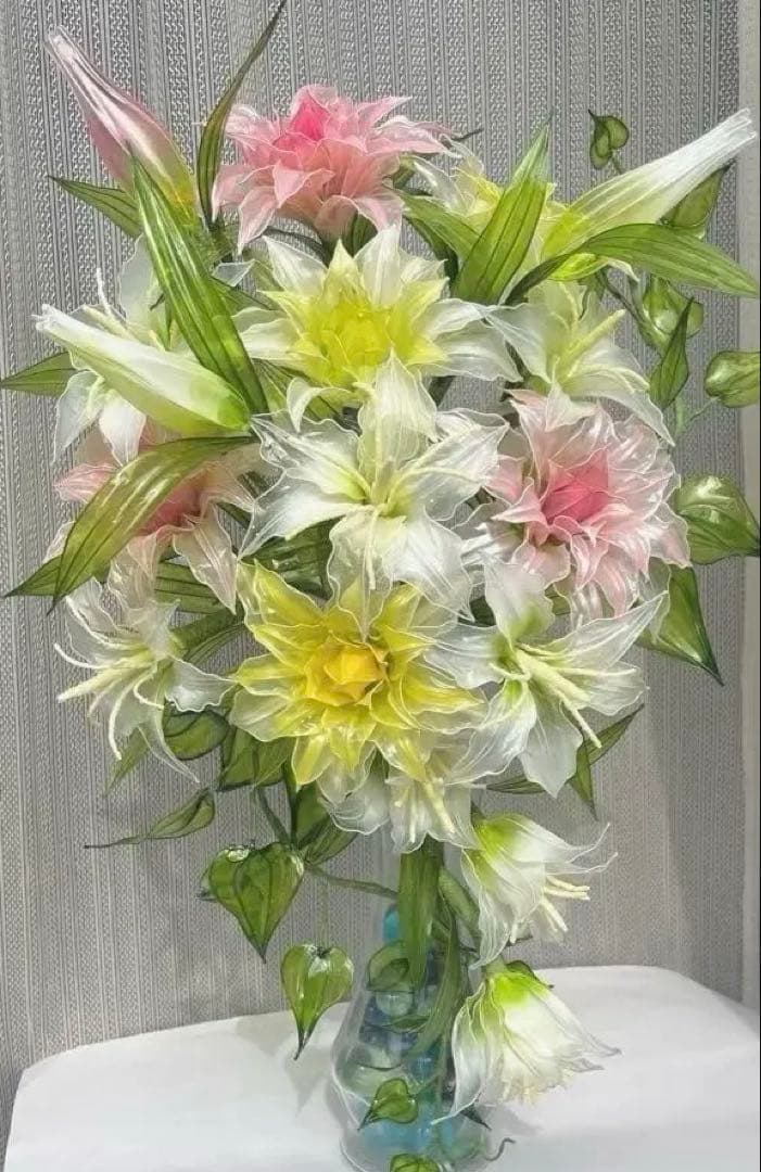 アメリカンフラワー　ディップフラワー　NO.170（八重咲百合・百合・グリーン）