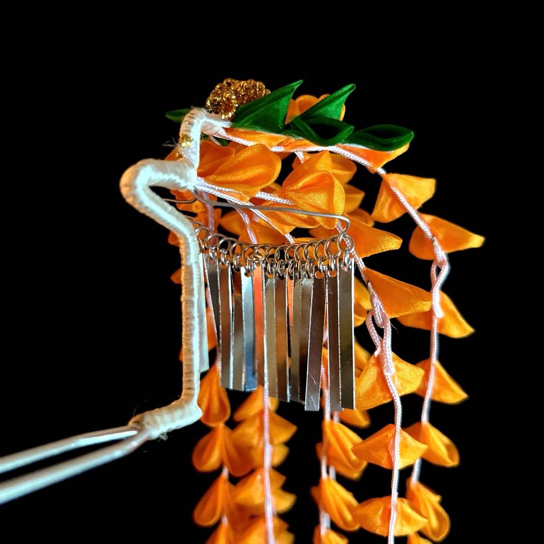 日本髪 髪飾り 七五三(5～7歳) 橙色