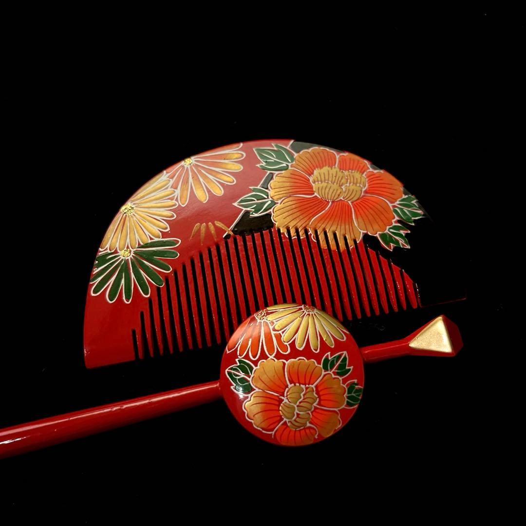 日本髪 髪飾り 七五三(5～7歳) 橙色