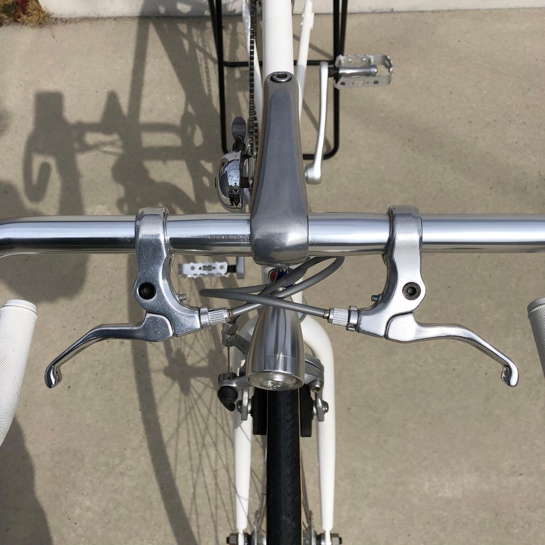 【送料込・美品】FUJI STROLL ピスト 52 シングル クロスバイク 白