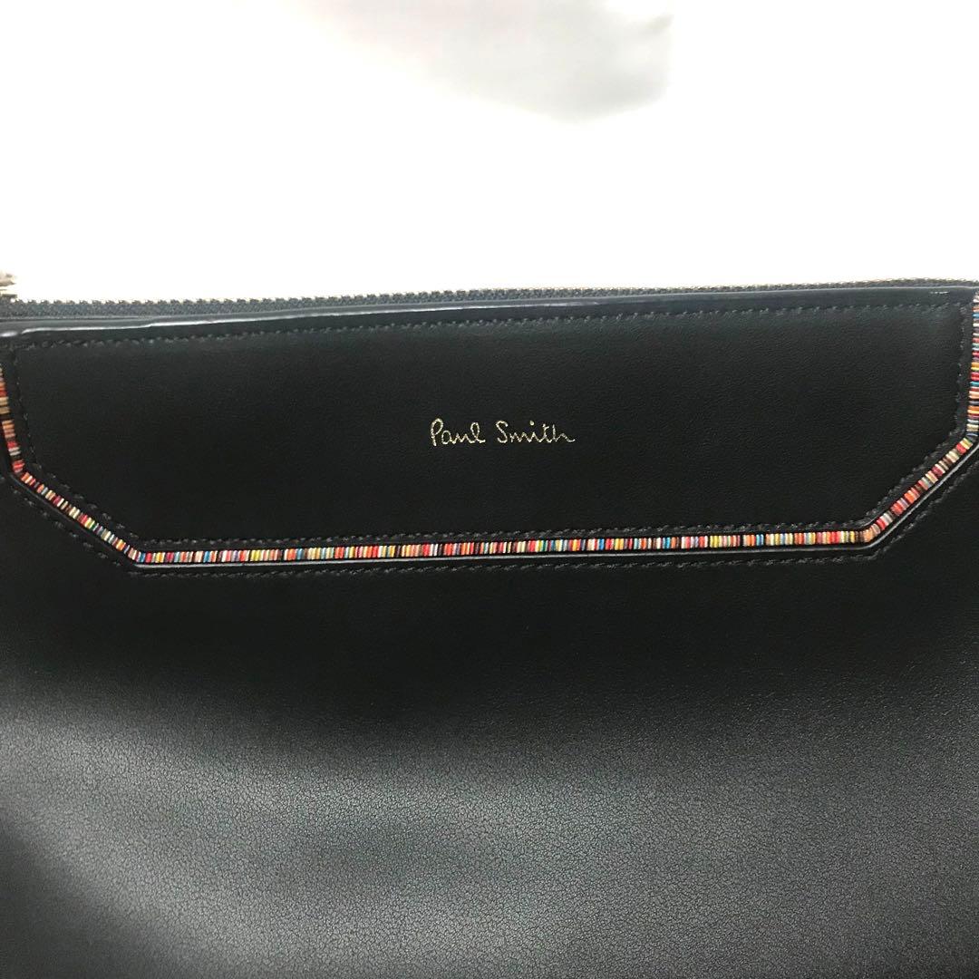 ✨極美品✨ポールスミス メンズショルダーバッグ ブラック マルチカラーストライプ