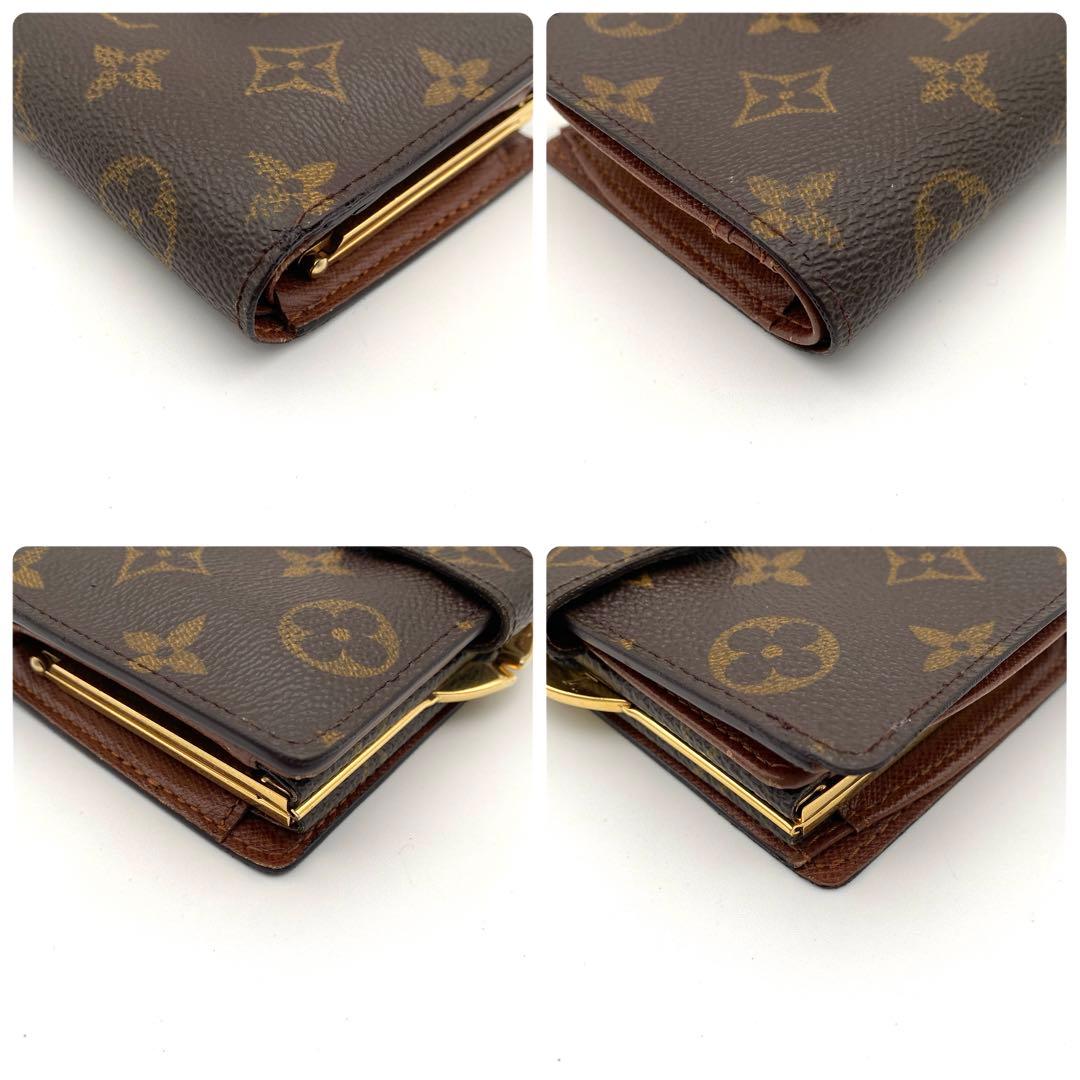 ルイヴィトン モノグラム ヴィエノワ 二つ折り財布 がま口 ブラウン
