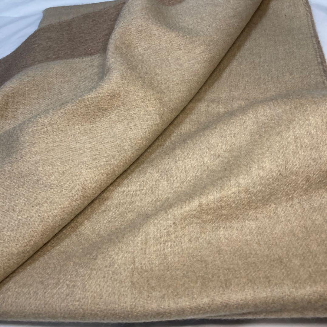 極美品 ジョシュアエリス カシミヤ100％ 大判ストール ベージュ リバーシブル