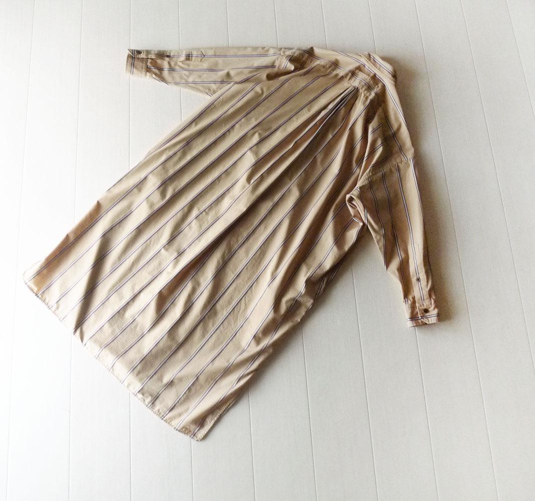 美品 TICCA 3万円 ストライプ柄シャツワンピース ロングワンピース 330