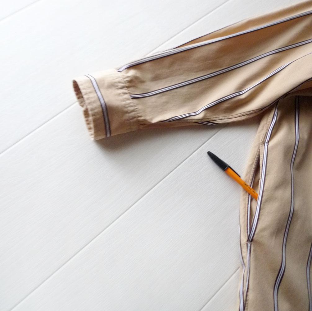 美品 TICCA 3万円 ストライプ柄シャツワンピース ロングワンピース 330