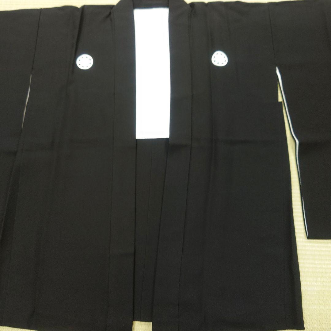 別誂男児黒紋付正絹袷着物・羽織・長襦袢・袴・小物セット