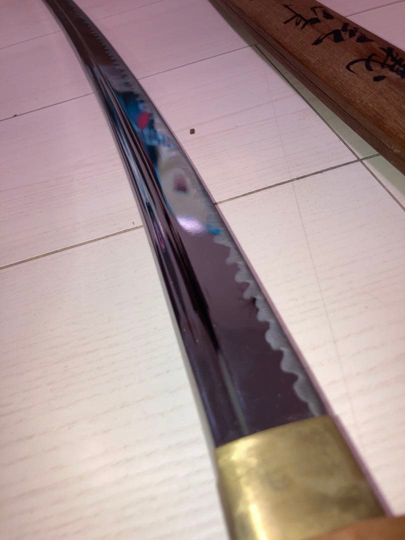 最高級模造刀 濃州関工　白鞘 太刀　樋入り刀身　居合刀 太刀　重みあり