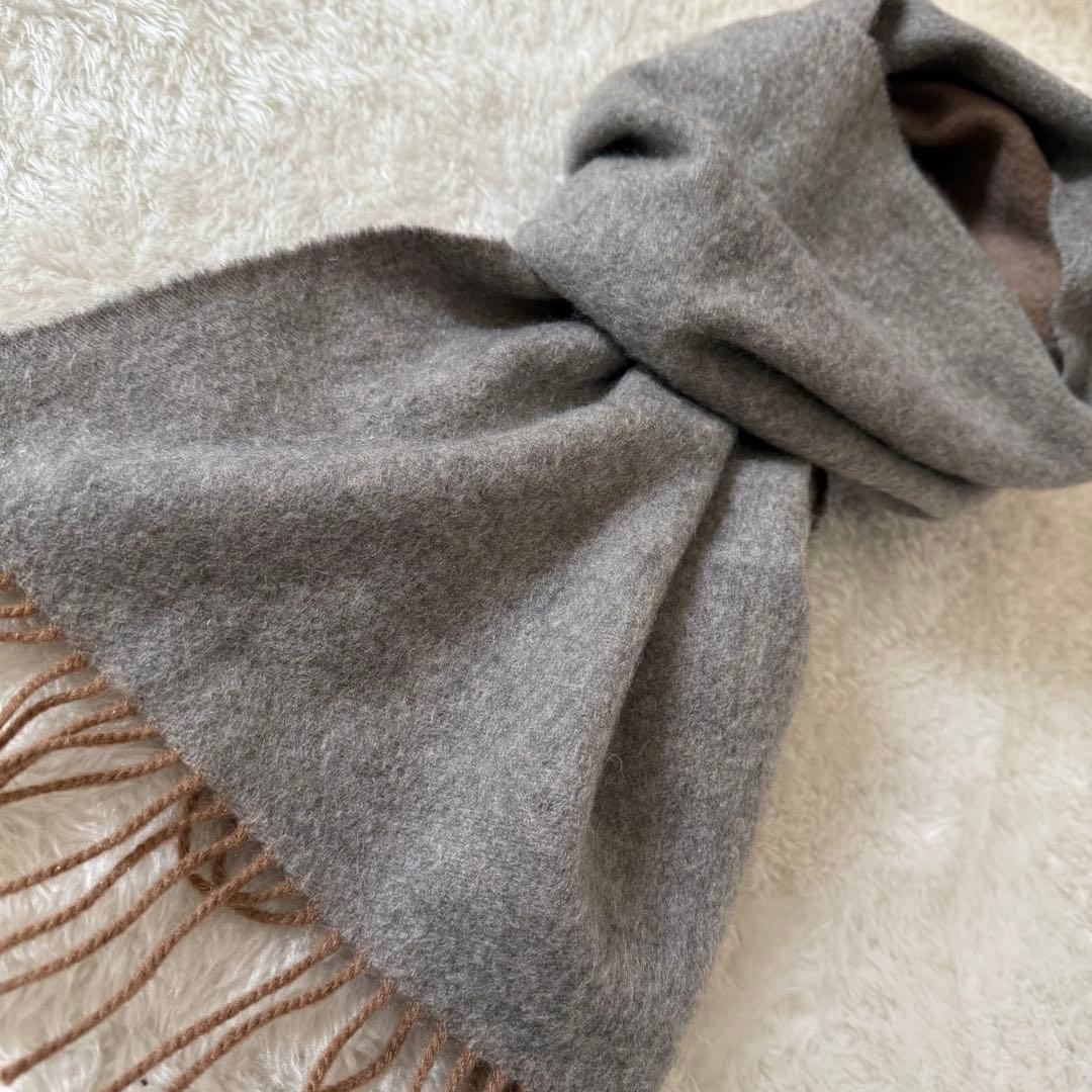 超美品　DKNY カシミヤ100% マフラー グレー/ブラウン