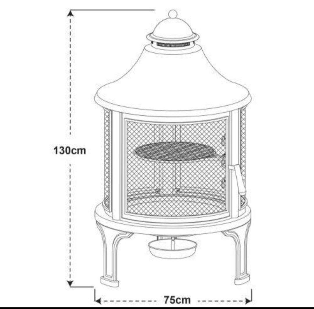 Hello Outdoors ファイヤーピット 屋外暖炉 調理用グリル網付き