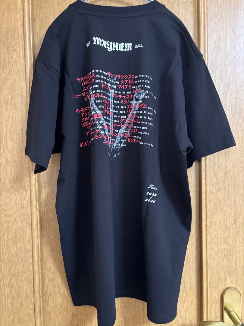 Lady Gaga 黒 2026ツアーTシャツ 日本限定デザイン/ブラック