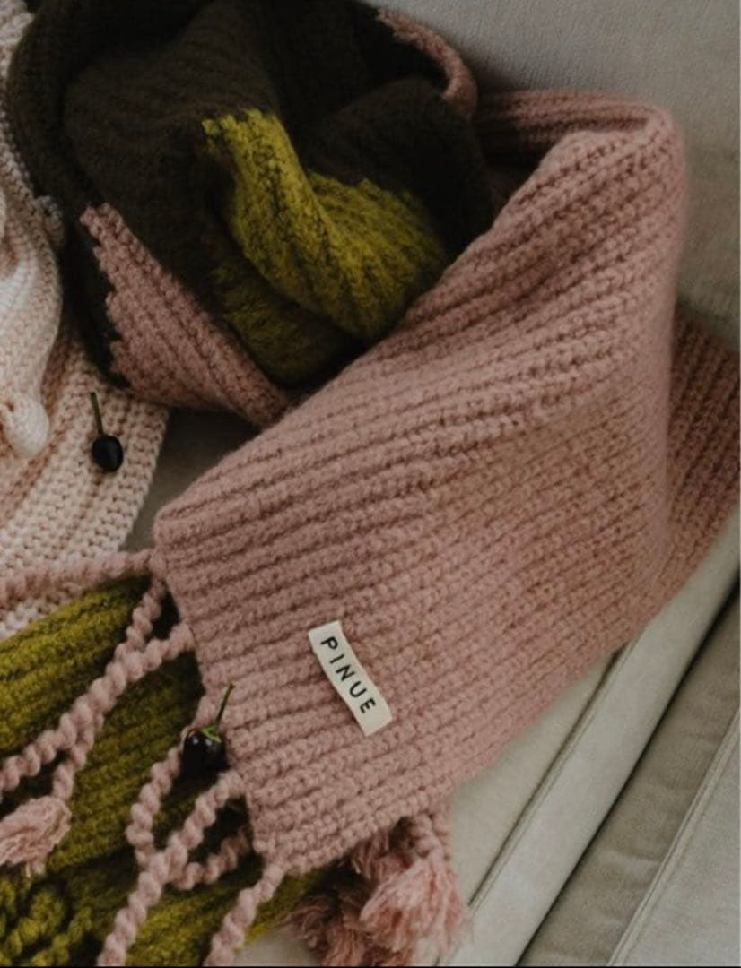 PINUE トライカラーニットマフラー