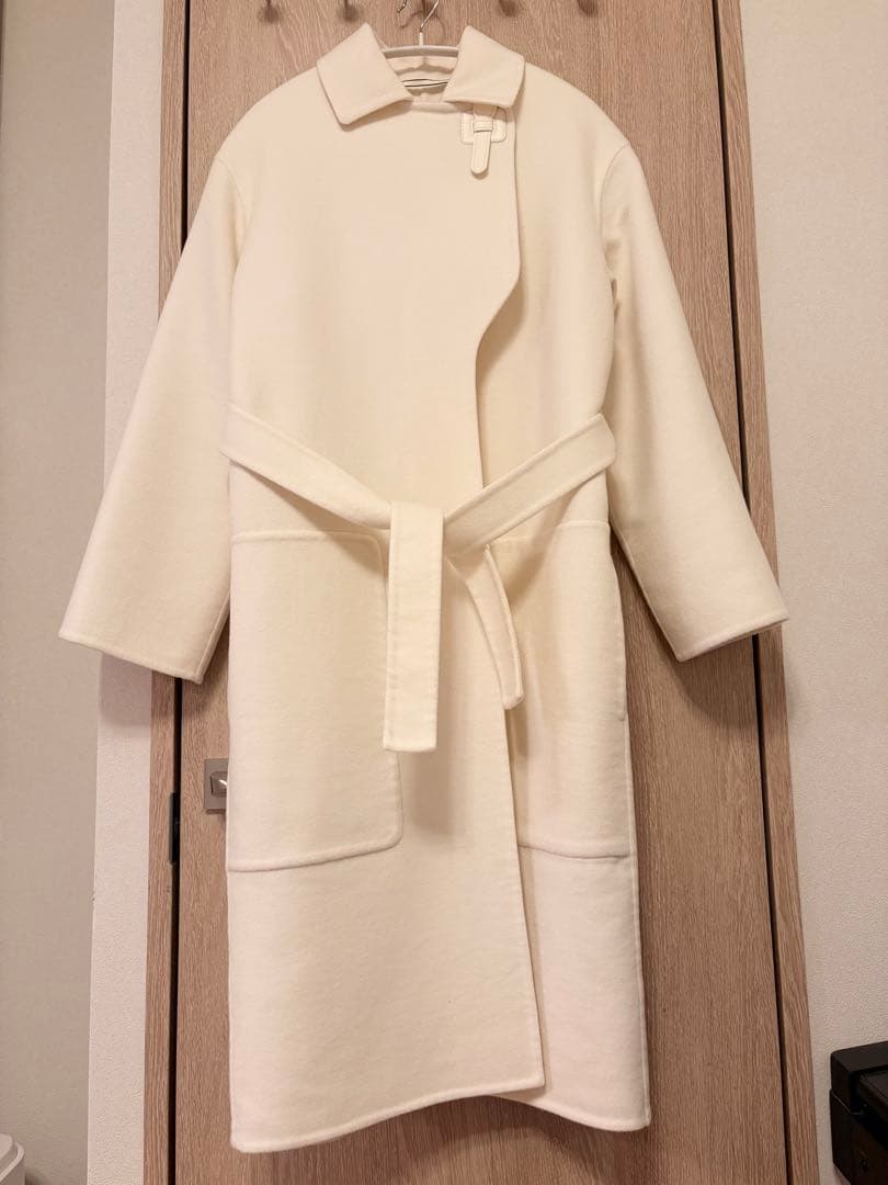 最終価格❗️HERMÈS極上カシミヤ100％ レザーアクセント コート 115万円