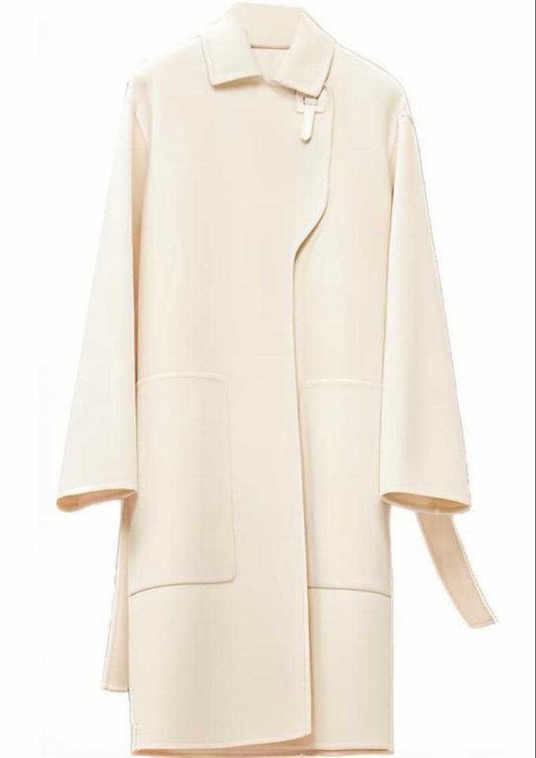 最終価格❗️HERMÈS極上カシミヤ100％ レザーアクセント コート 115万円