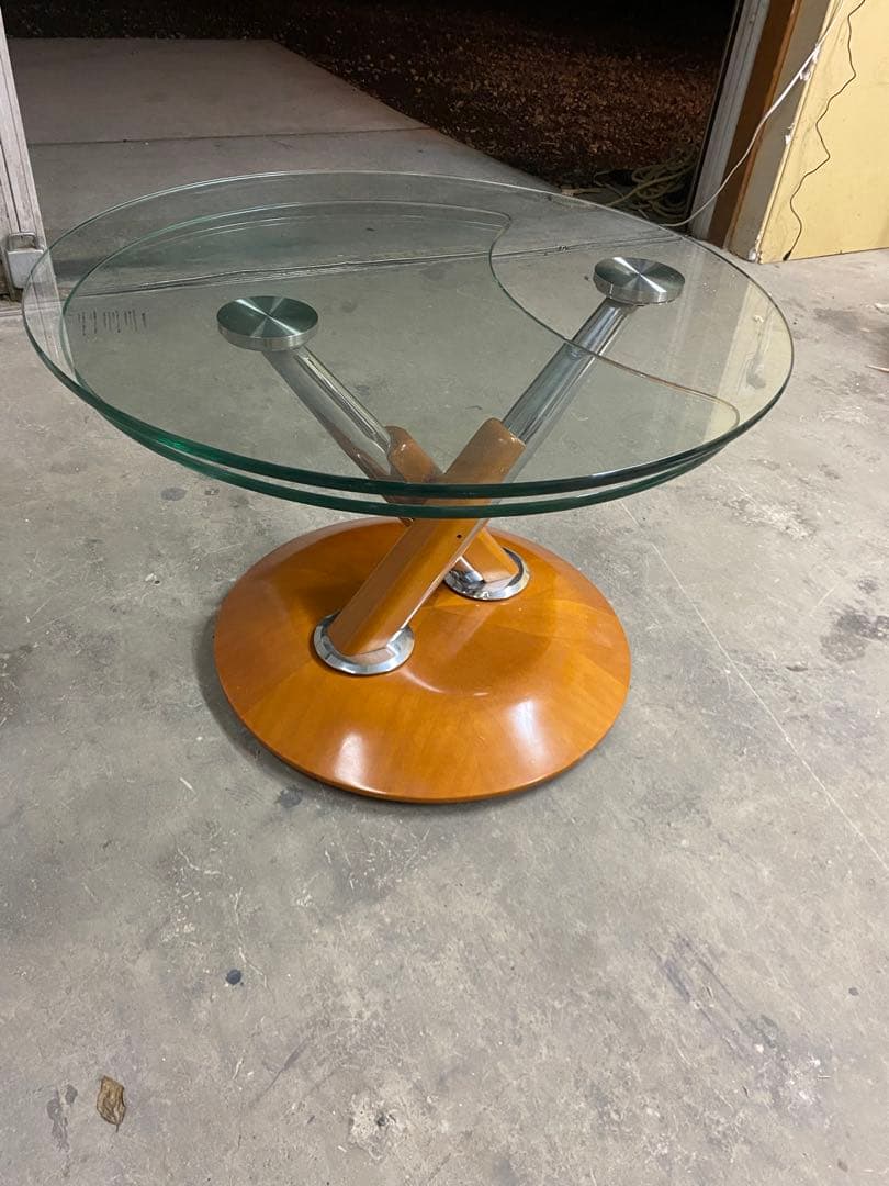 ロナルドシュミット 可動式ガラステーブル コーヒーテーブル IDC大塚家具