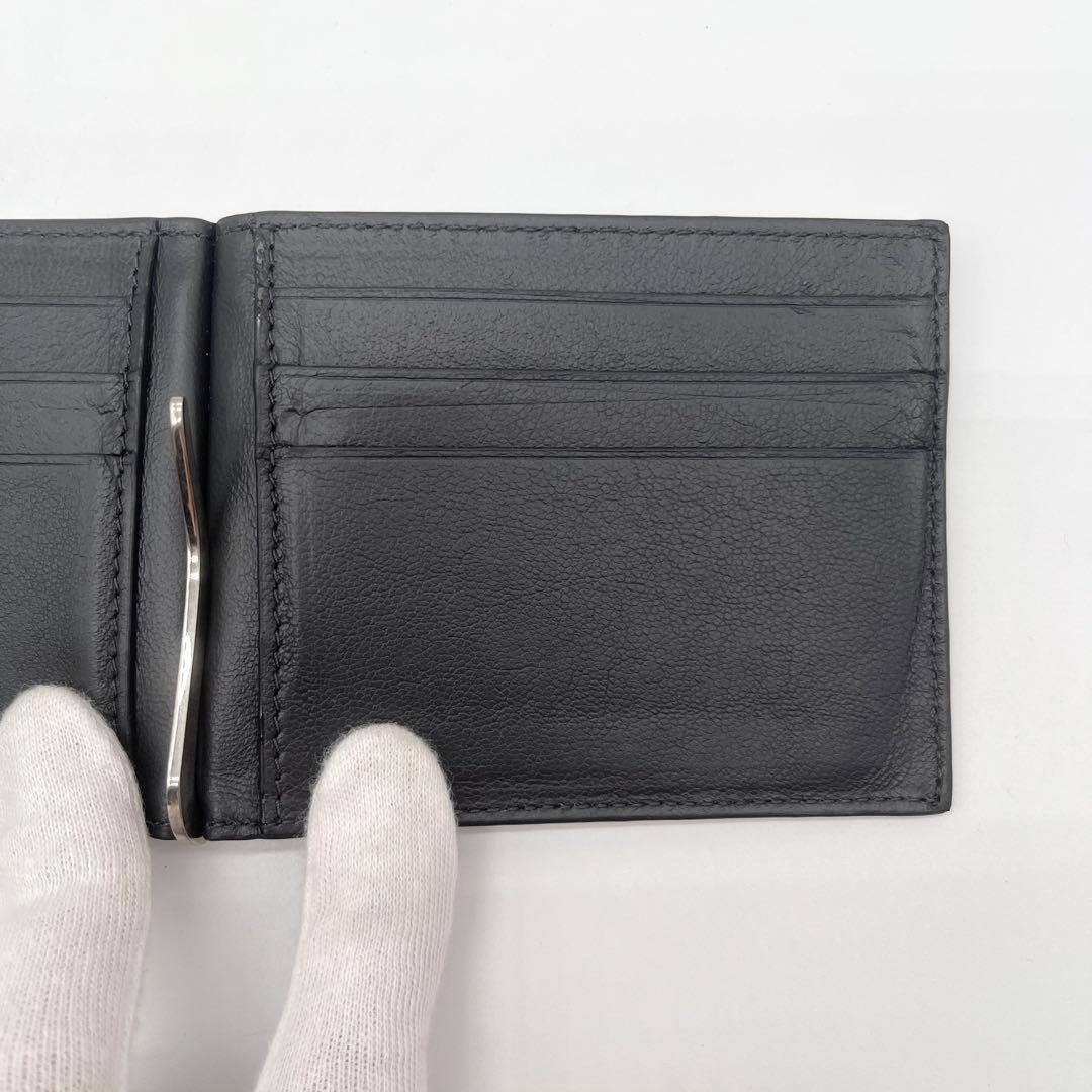 【極美品✨】バレンシアガ マネークリップ 折り財布 エブリデイ クロコ ブラック