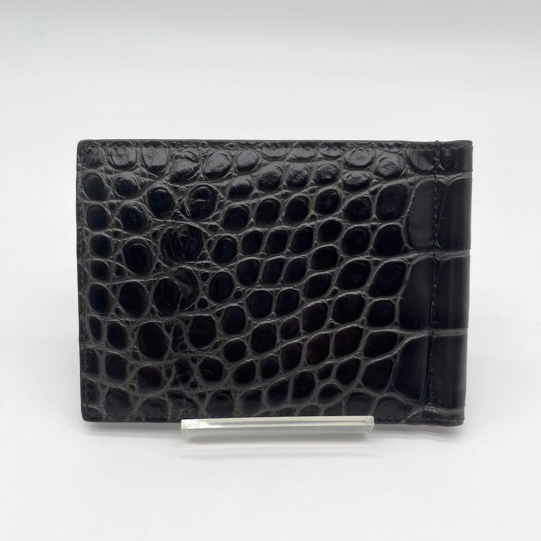 【極美品✨】バレンシアガ マネークリップ 折り財布 エブリデイ クロコ ブラック