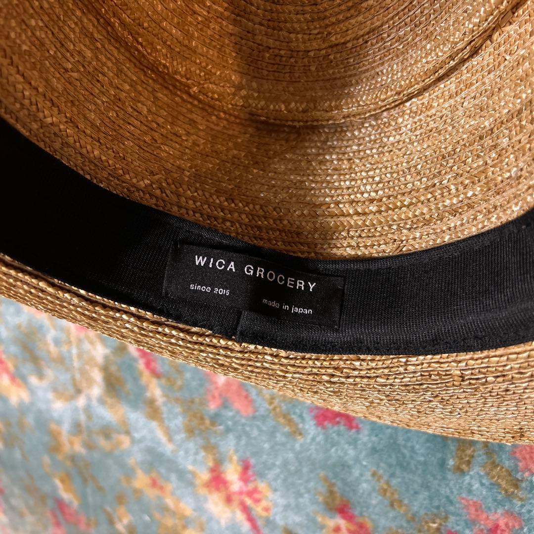 WICA GROCERY 麦わら帽子 ベージュ ストローハット