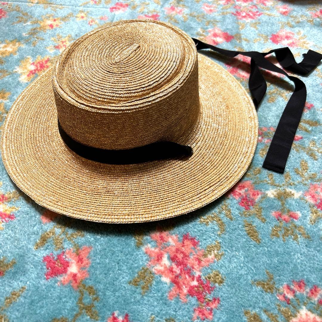 WICA GROCERY 麦わら帽子 ベージュ ストローハット