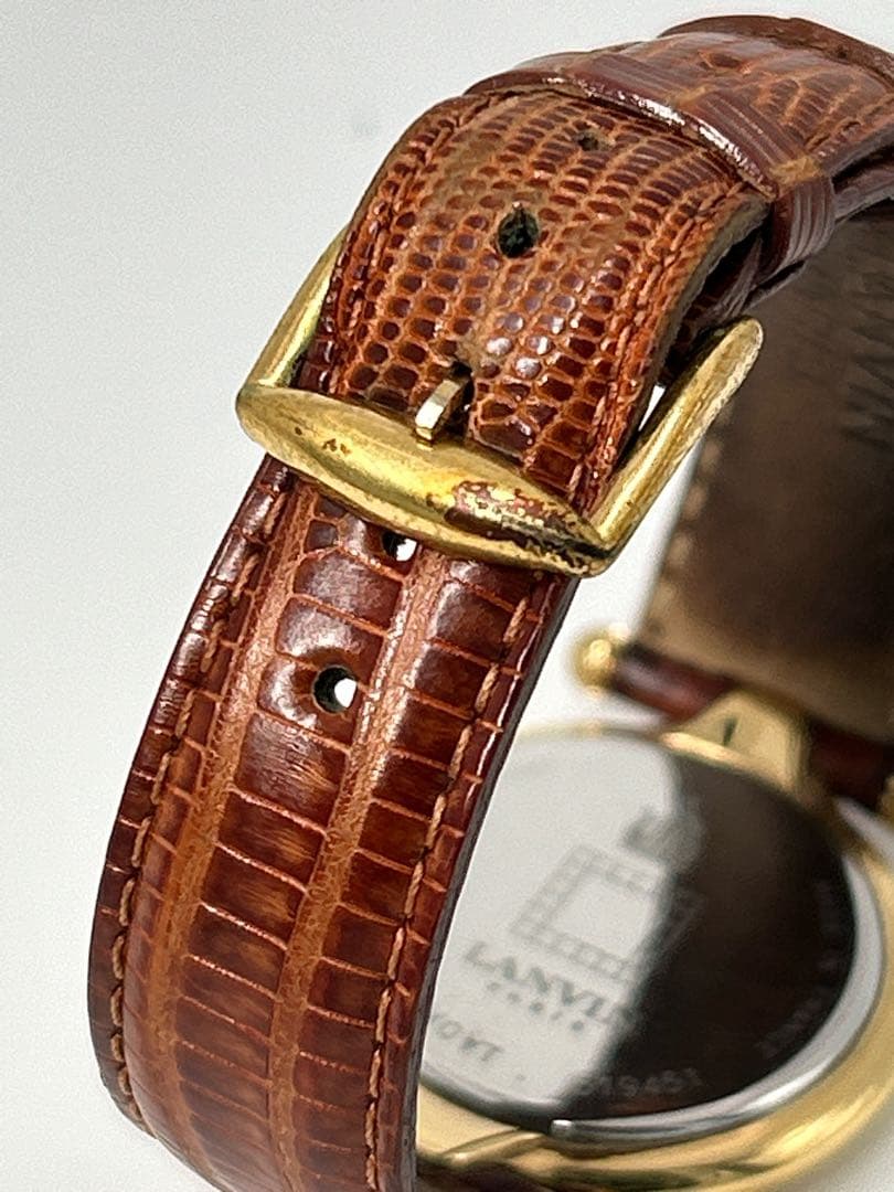 【新品電池/稼働】LANVIN レディース アナログ時計 ゴールド/ブラウン