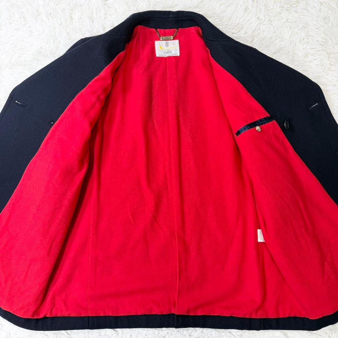 Aquascutum アクアスキュータム　ピーコート　ヴィンテージ　裏地赤　金鎖