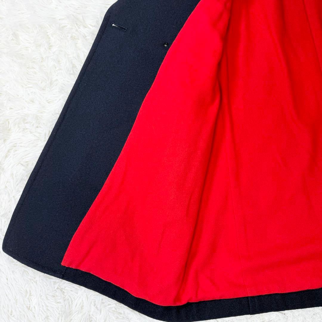 Aquascutum アクアスキュータム　ピーコート　ヴィンテージ　裏地赤　金鎖