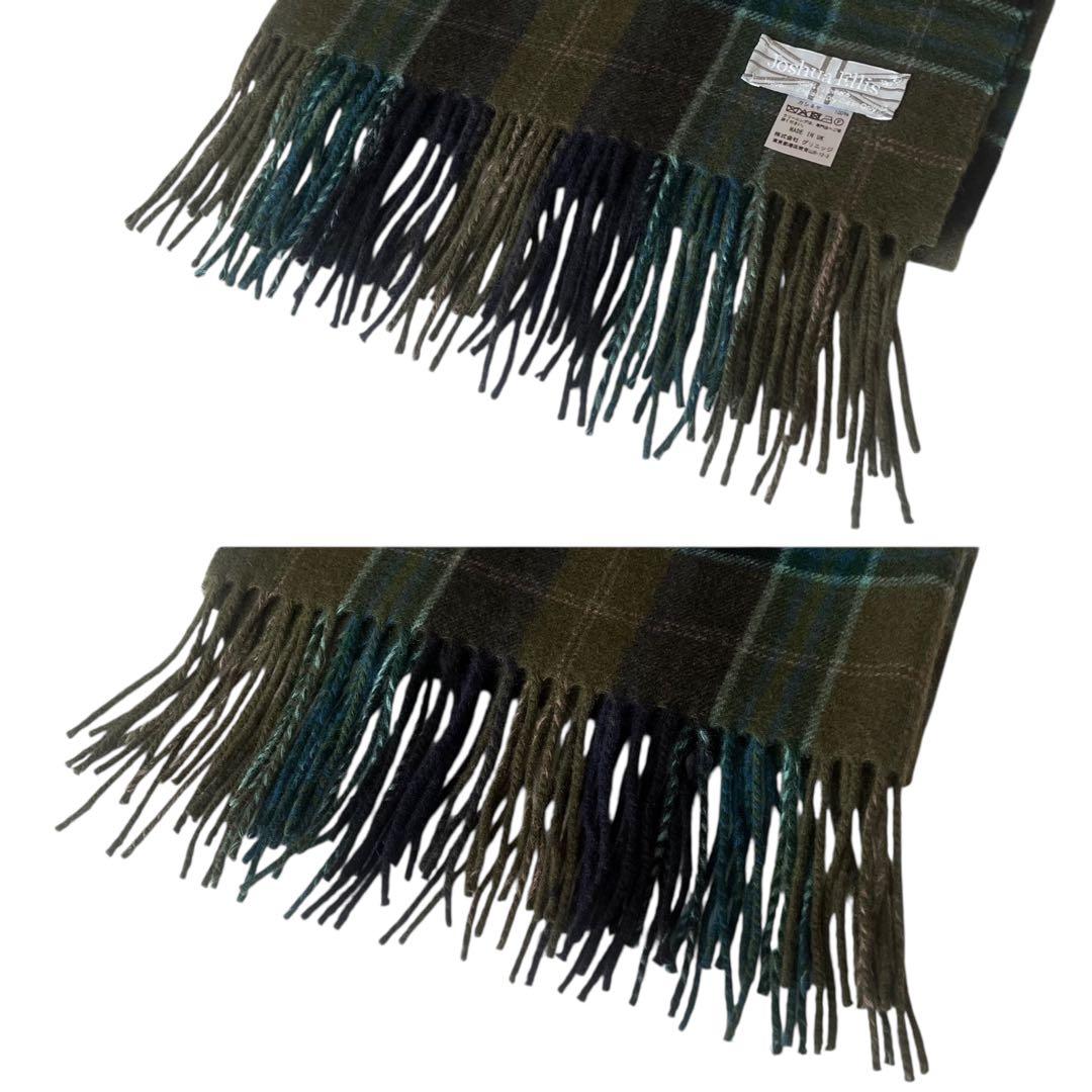【極美品 】ジョシュアエリス 中判 カシミヤ ストール グリーン 50×190