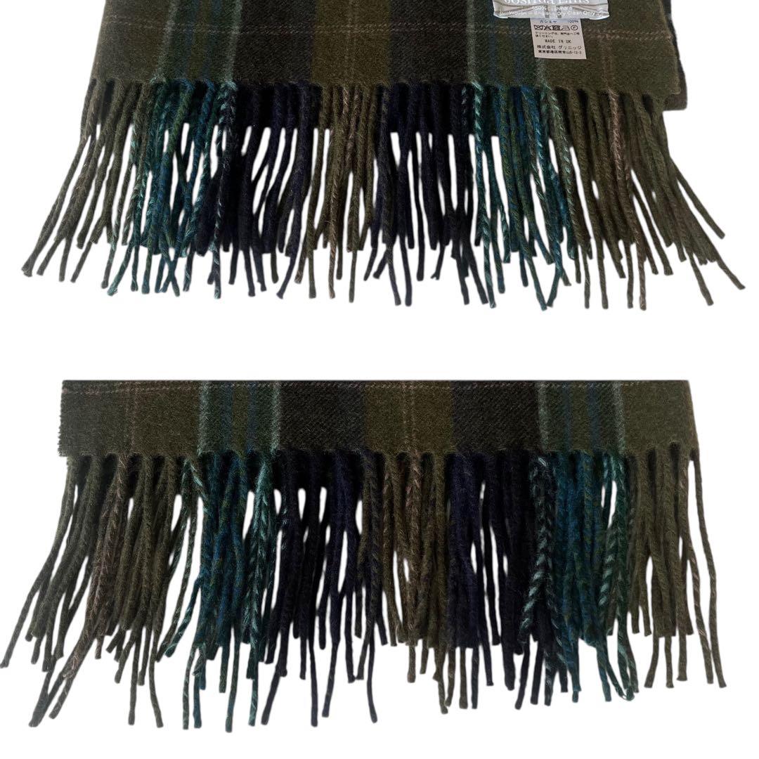 【極美品 】ジョシュアエリス 中判 カシミヤ ストール グリーン 50×190