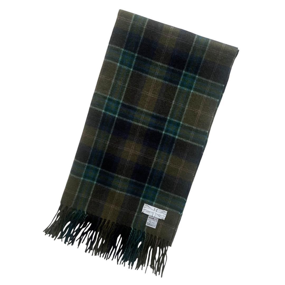 【極美品 】ジョシュアエリス 中判 カシミヤ ストール グリーン 50×190