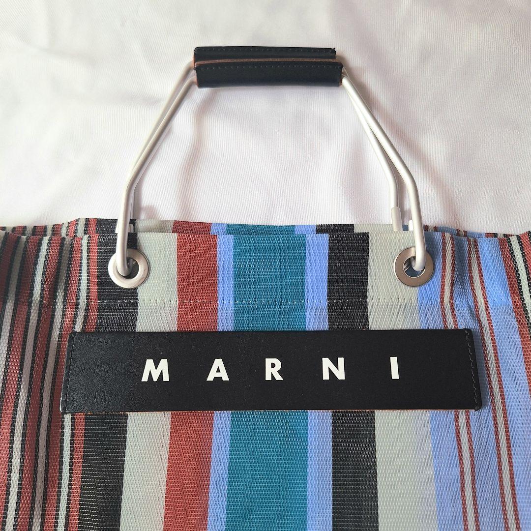MARNI MARKET マルニ ストライプ メッシュバッグ (中古品)