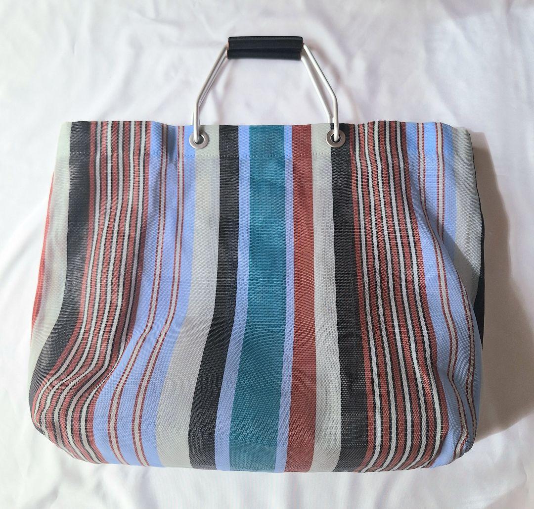 MARNI MARKET マルニ ストライプ メッシュバッグ (中古品)