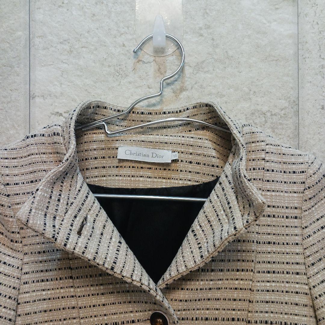 【未使用に近い】クリスチャンディオール ベージュペプラムコート 140