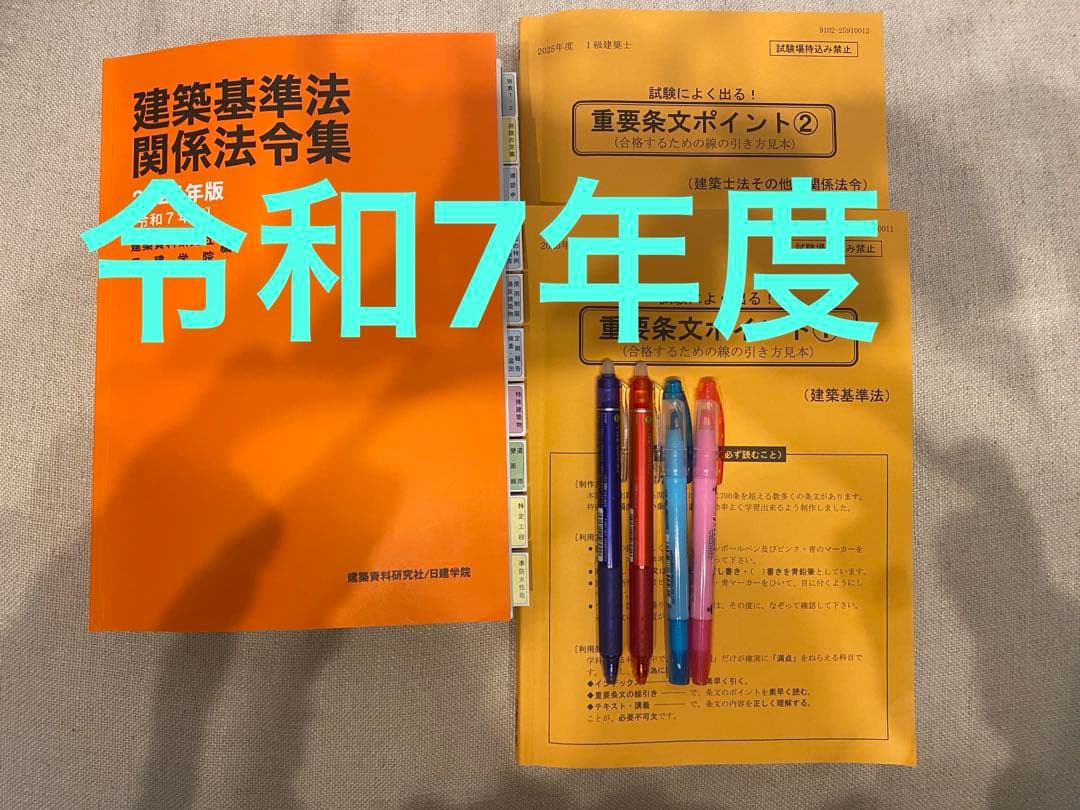 【令和7年度】2025 線引き済　一級建築士法令集