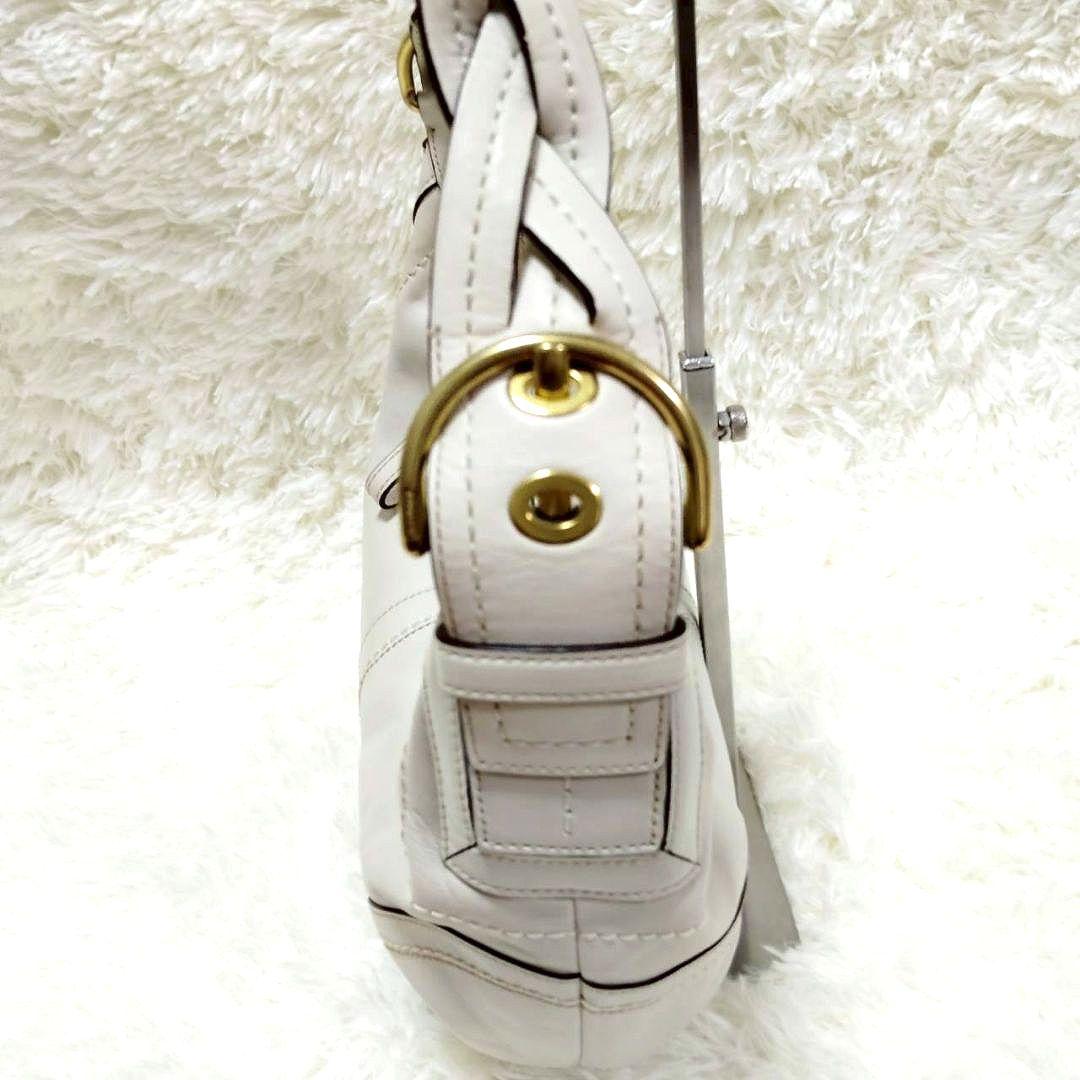 美品✨ COACH ホーボー ワンショルダーバッグ レザー ホワイト