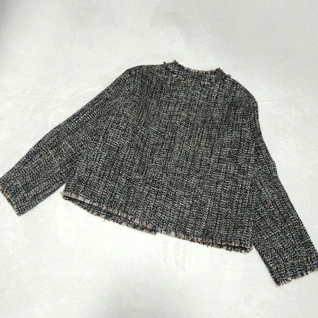 【美品】 F by ROSSO　ミックスツイードノーカラージャケット 人気