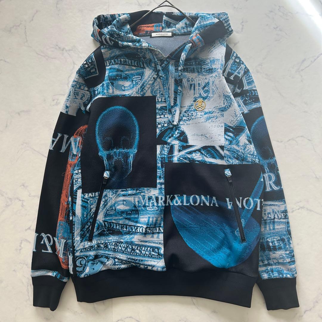 完売品 マークアンドロナ 2021年 パーカー ブルゾン 総柄 プルオーバー