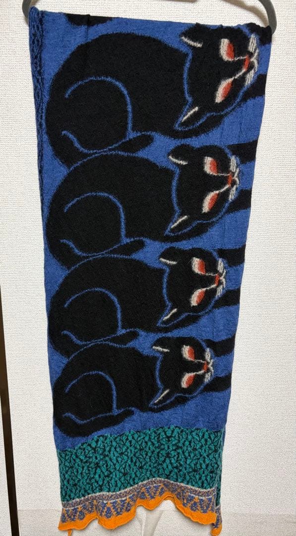 Kapital 黒猫デザイン マフラー　ストール　キャピタル