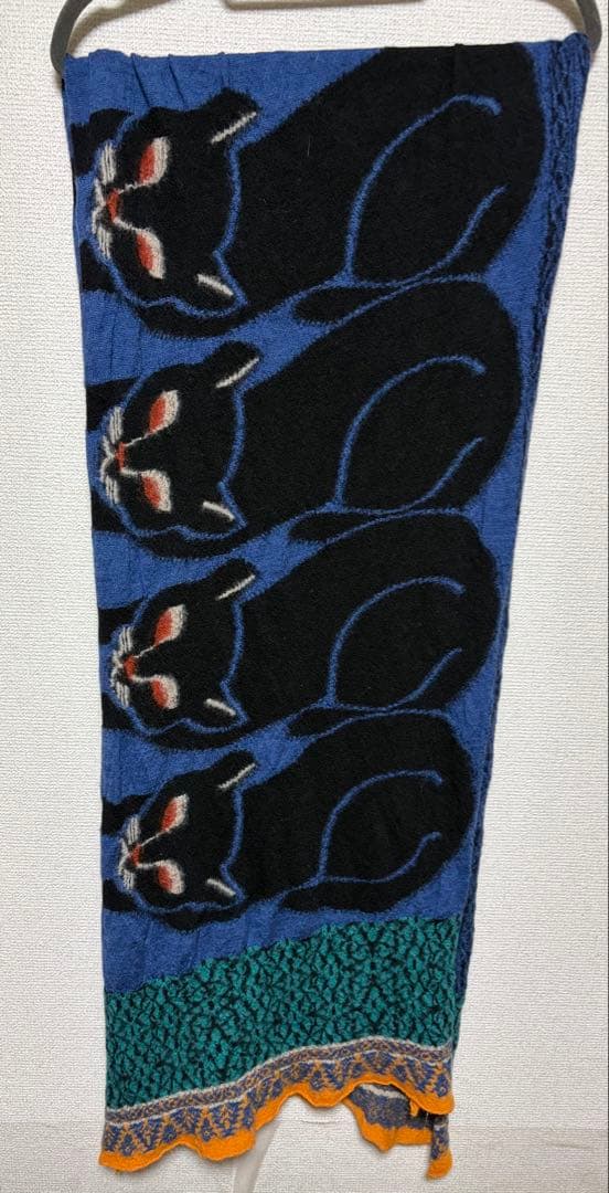 Kapital 黒猫デザイン マフラー　ストール　キャピタル