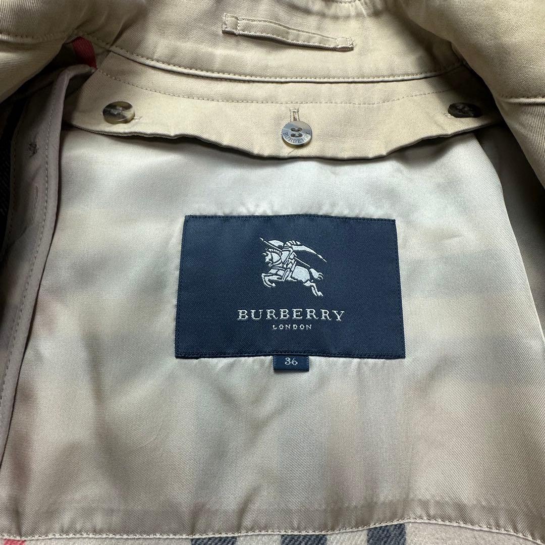 バーバリーロンドン♡トレンチコート　ライナー　ベルト　メガチェック　ハニー　36