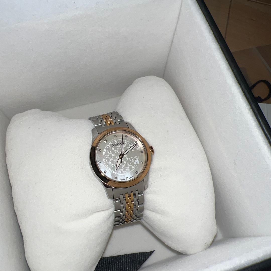 GUCCI アナログ腕時計 シルバー/ゴールド
