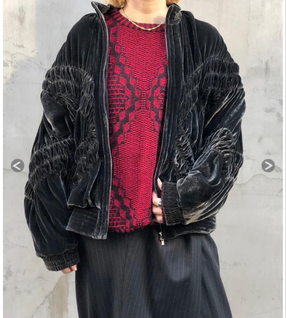 ジャケット・アウター FUMIKA_UCHIDA VELVET GATHERED BLOUSON
