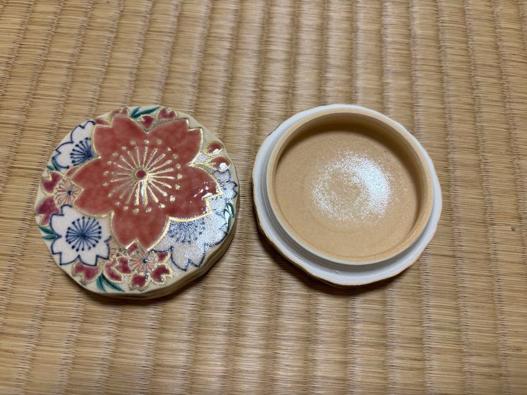茶道具 香合 京焼 桜 山川敦司 共箱入り